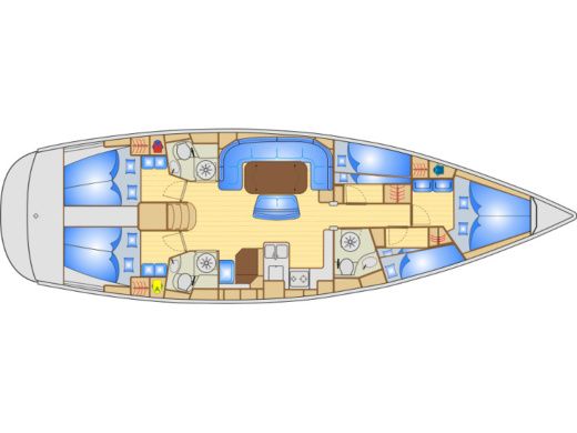 Sailboat  Bavaria 50 Vision boat plan