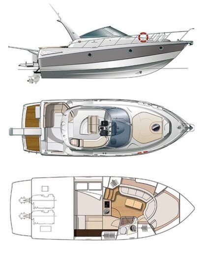 Motorboat Cranchi Zaffiro 32 Boat design plan