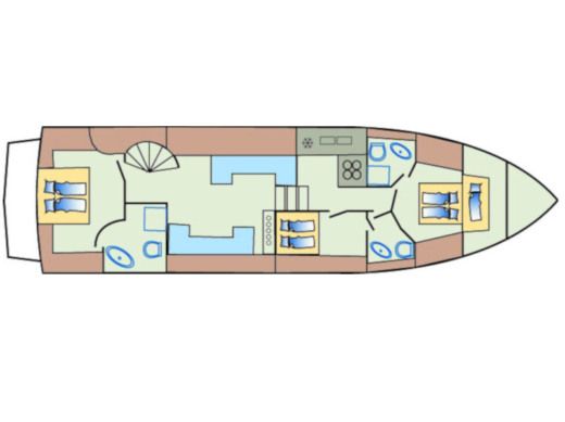Motorboat Johnson 56 Boat layout