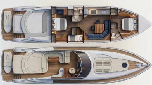 Motor Yacht Sunseeker Predator 68 boat plan