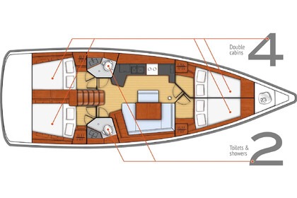 Charter Sailboat  Oceanis 45 (4 cabins) Tivar