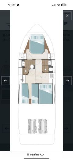 Motorboat Sealine C390 Boot Grundriss