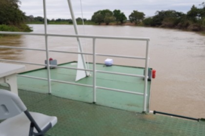 Relax aboard this houseboat in Pantanal
