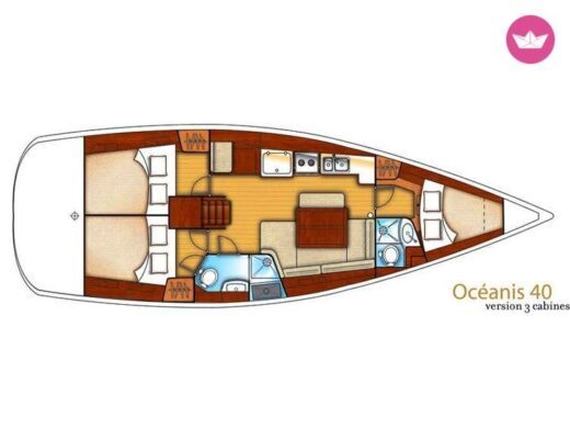 Sailboat Beneteau Oceanis 40 Plattegrond van de boot