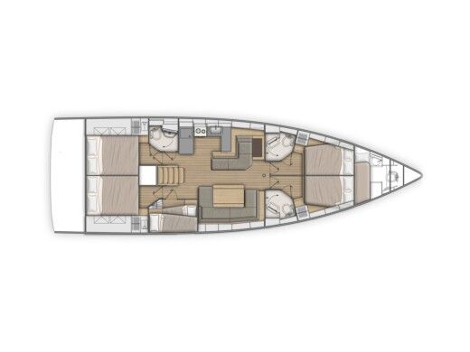 Sailboat  Oceanis 51.1 A/C & GEN & WM Plattegrond van de boot