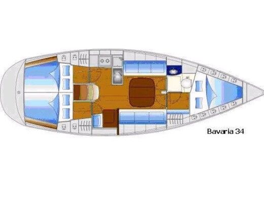 Sailboat Bavaria Bavaria 34 Cruiser Boat layout