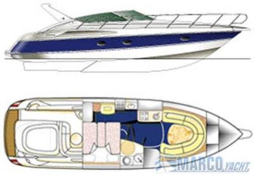 Motorboat Cranchi Endurance 39 Plattegrond van de boot
