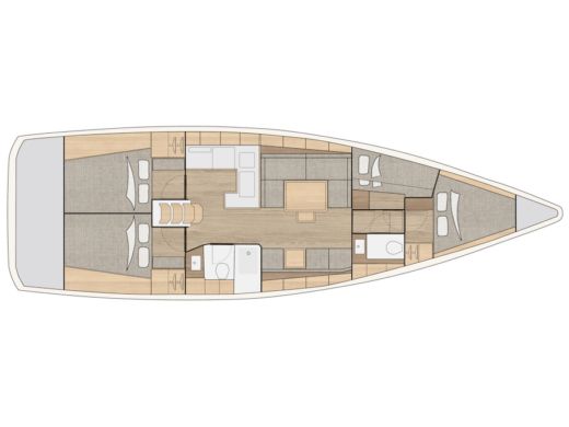 Sailboat  Salona 46 Plattegrond van de boot