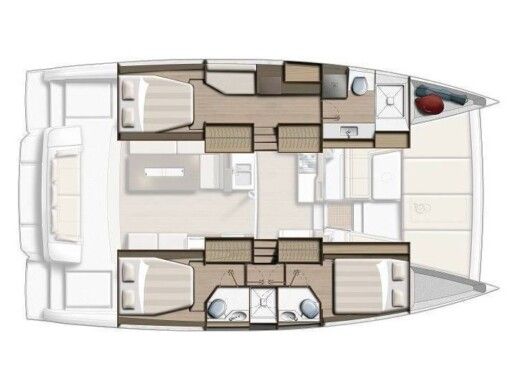 Catamaran  Bali 4.2 Full Equipe Boot Grundriss