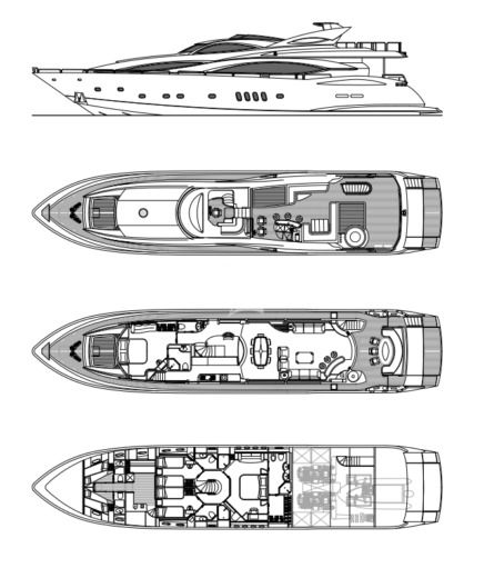 Motor Yacht Sunseeker 105 boat plan