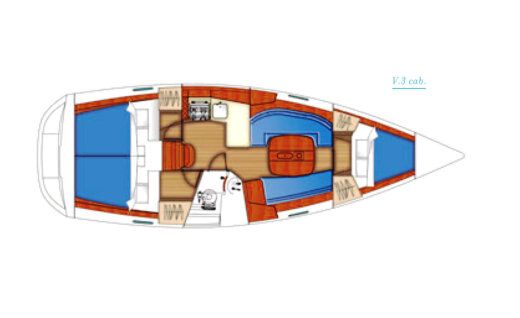 Sailboat Beneteau Oceanis Clipper 343 Boat design plan