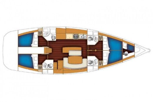 Sailboat Beneteau Cyclades 50.4 Boat layout