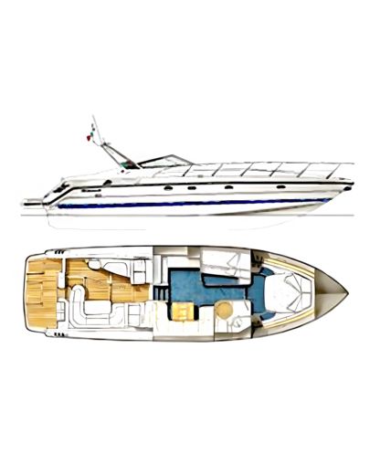 Motorboat Cranchi Mediteranee 41f (13 M) Boat design plan