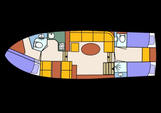 Houseboat Durapel Elite Boarncruiser 38 Boat layout