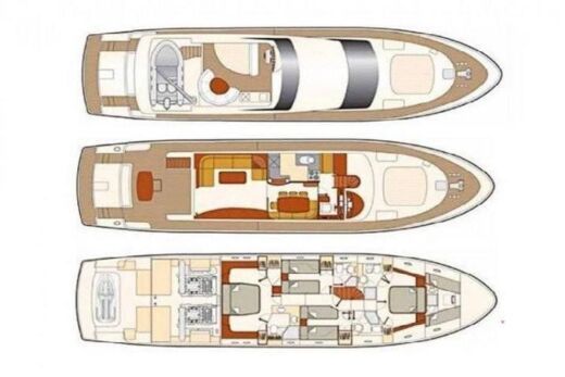 Motor Yacht Astondoa 72 Plattegrond van de boot