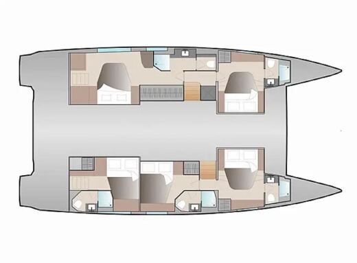 Catamaran Fountaine Pajot Aura 51 boat plan