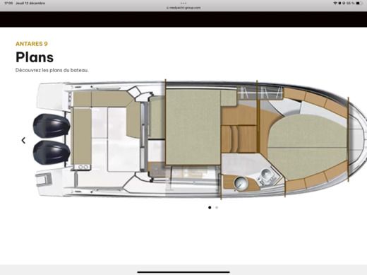 Motorboat Beneteau ANTARES 9OB Modèle 2020 Boot Grundriss