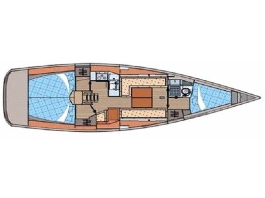 Sailboat ELAN Impession 434 Boat layout