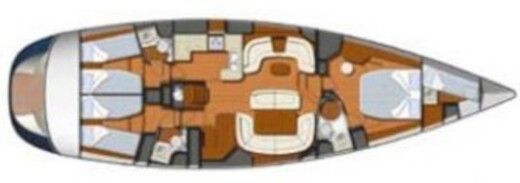 Sailboat Jeanneau Sun Odissey 54 DS Plano del barco
