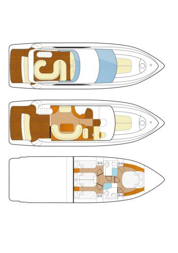 Motorboat Astondoa 46 Fly Boat layout