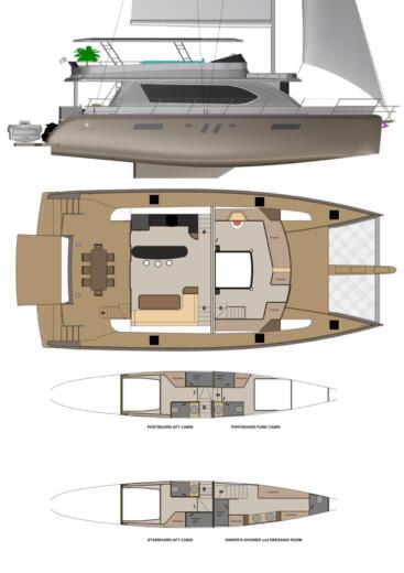 Motor Yacht Custom Long Island Boot Grundriss