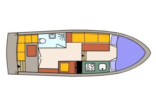 Houseboat IJssel Elite Bege 980 OK Boat layout