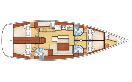 Sailboat Beneteau Oceanis 50 Family Boat layout