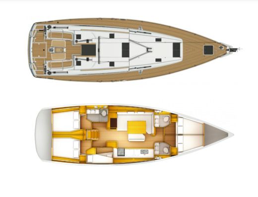 Sailboat Jeanneau Sun Odyssey 509 Plattegrond van de boot
