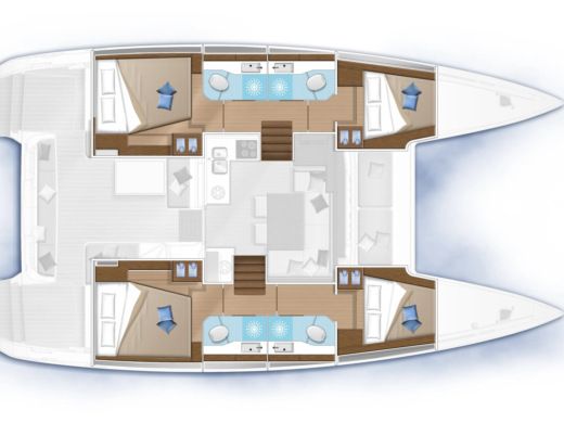 Catamaran  Lagoon 40 Plattegrond van de boot