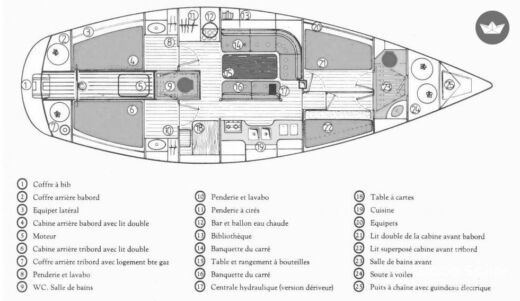 Sailboat Jeanneau Sun Kiss 47 Plan du bateau