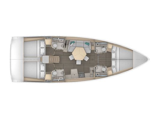 Sailboat  Dufour 44 Boat layout