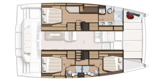 Catamaran 15 BALI 4.4 - (3D/0C/2P) JOY Plattegrond van de boot