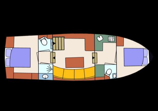 Houseboat Archipel Elite Valk Kruiser 1200 Plattegrond van de boot