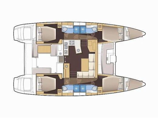 Catamaran  Lagoon 450 Fly Plattegrond van de boot