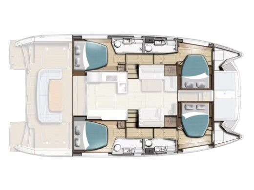 Sailboat  Leopard 46PC Plattegrond van de boot