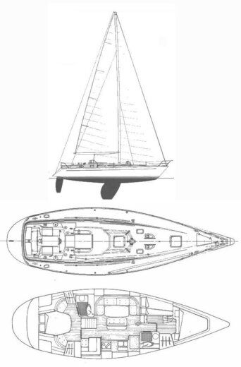 Sailboat Grand Soleil Grand Soleil 45 Planimetria della barca