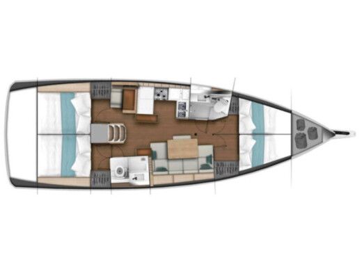 Sailboat JEANNEAU SUN ODYSSEY 440 boat plan
