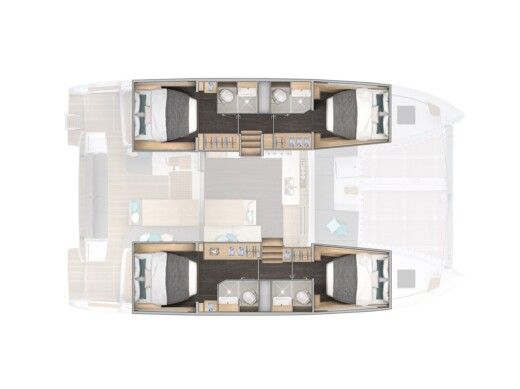 Catamaran  Lagoon 43 Planta da embarcação