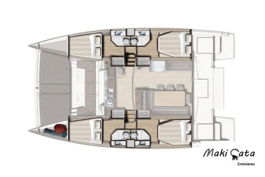 Catamaran LocationCabine Bali 4.3 Plan du bateau