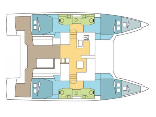 Catamaran Nautitech 46 Fly Plattegrond van de boot