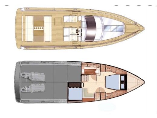 Motorboat Fjord 38 Express Boat layout