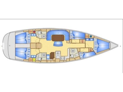 Sailboat BAVARIA 50 Boat layout