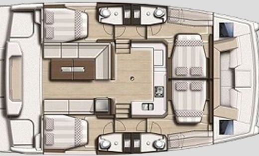 Sailboat Jeanneau Sun Odyssey 410 Σχέδιο κάτοψης σκάφους