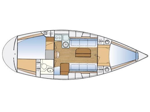 Sailboat  Bavaria 34 Boat layout