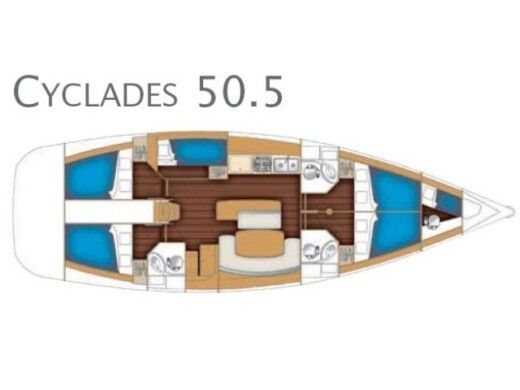 Sailboat BENETEAU  Cyclades 50.5 Boat design plan