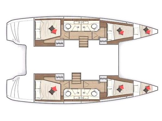 Catamaran  Lagoon 40 Boat layout
