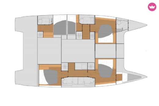 Catamaran Fountaine Pajot Tanna 47 Boat layout