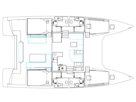 Catamaran Nautitech 46 Fly Boot Grundriss