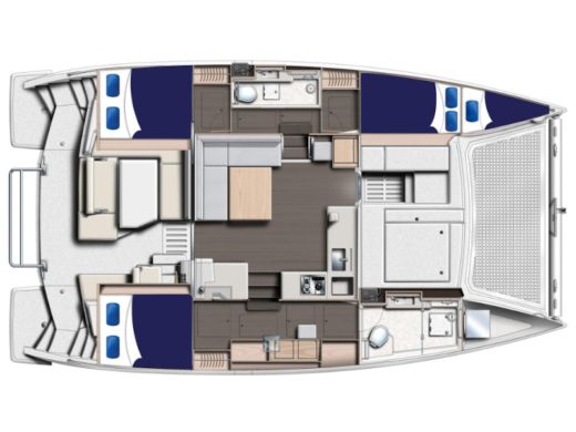 Catamaran Moorings 4000 - 3 cabines Plan du bateau