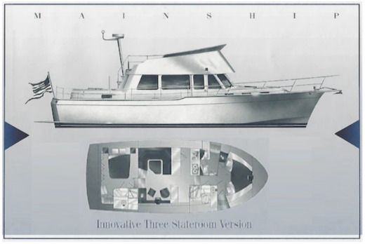 Motorboat MAINSHIP 430 TRAWLER Plan du bateau